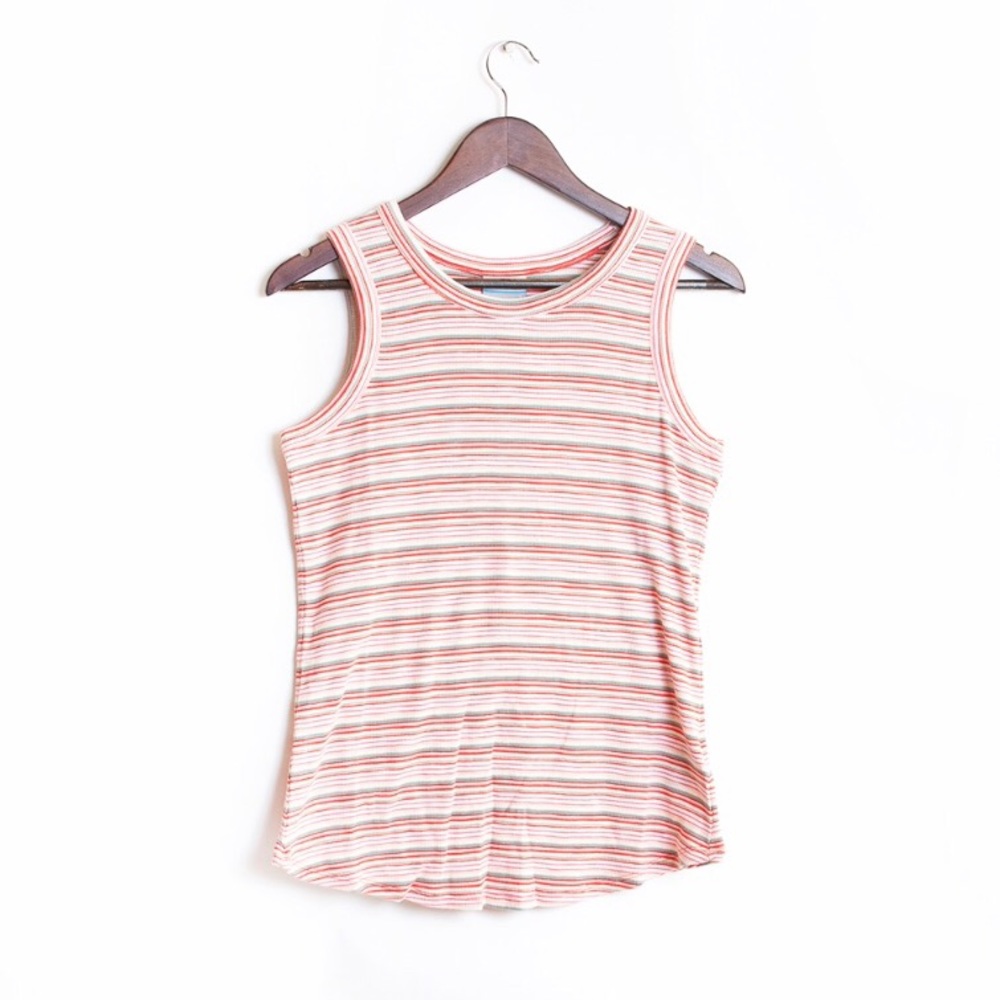 NWT Columbia Poppy Stripe Longer Days Rib Tank M
